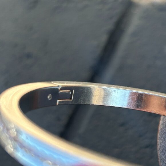 Kate Spade Silver Pave Crystal Hinged Cuff Bracelet - Picture 5 of 7